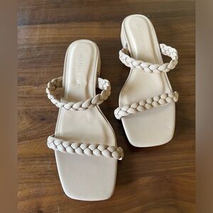 Nude Braided Sandals Size 10